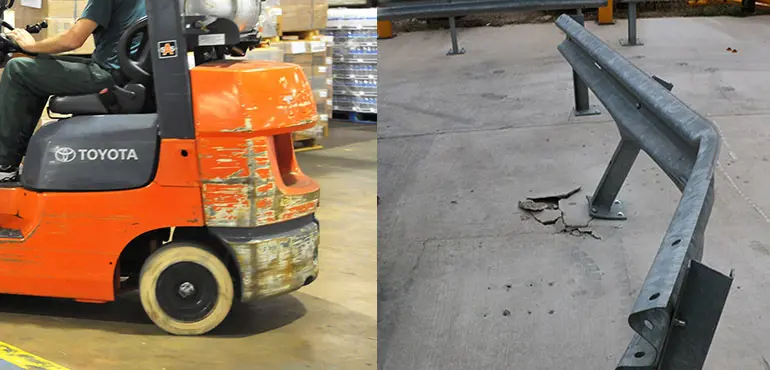 Saving on forklift repairs: the impact of choosing the correct bollards and safety barriers